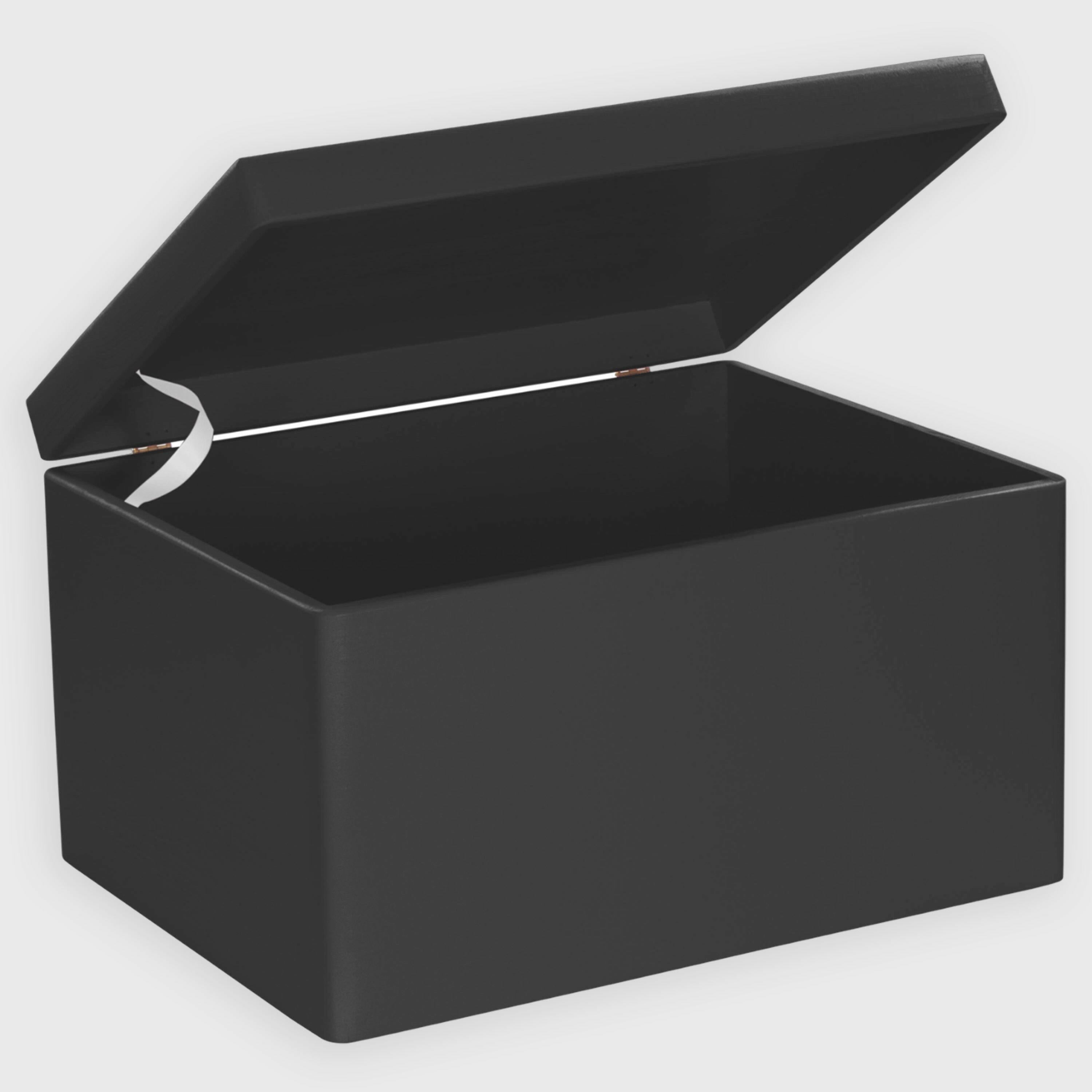 Holzkiste mit Deckel, Schwarz