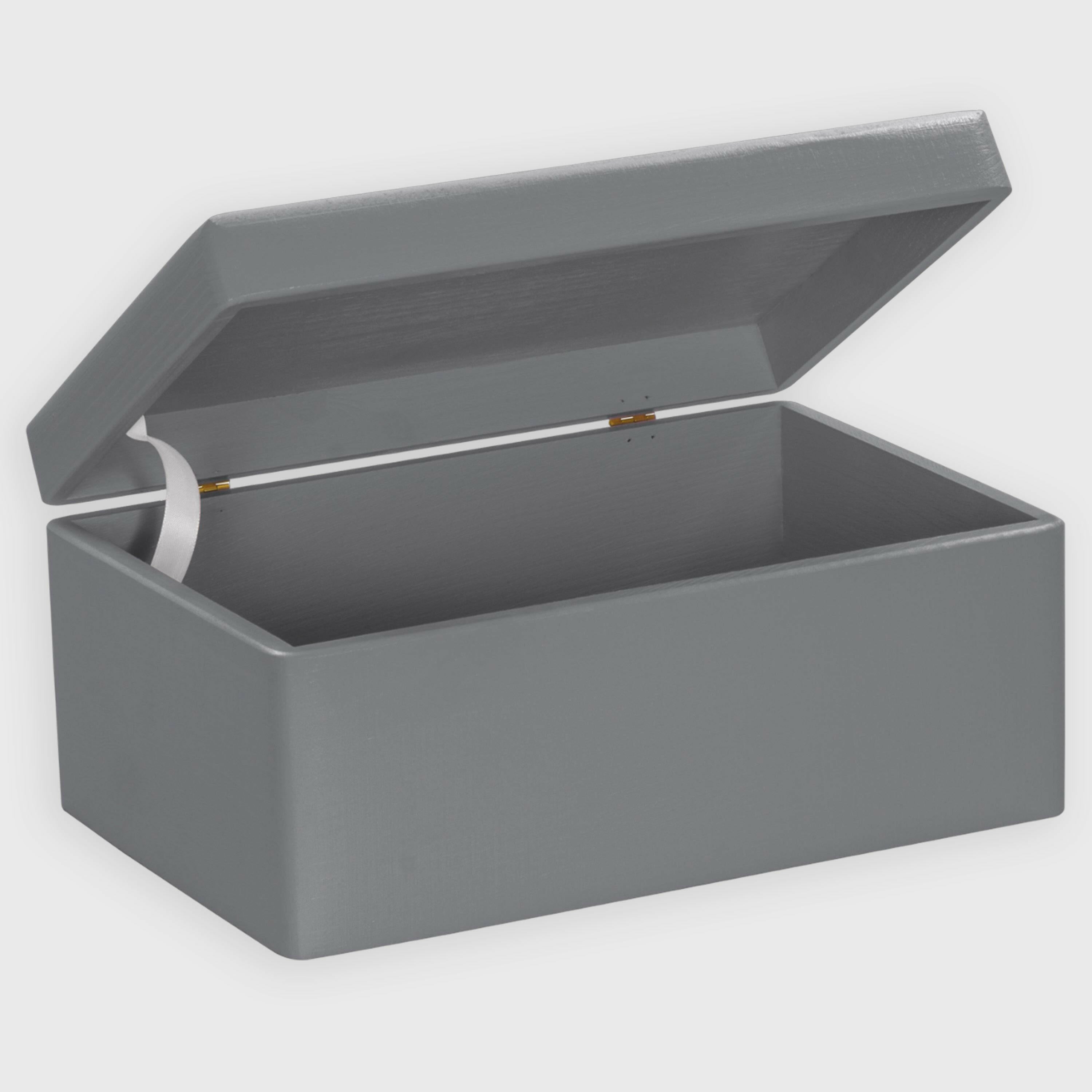 aufbewahrung kiste mit deckel Holzkiste mit Deckel - Grau, FSC®️ - Holzbox als Aufbewahrungskiste - Holz Box in Größen M | L | XL