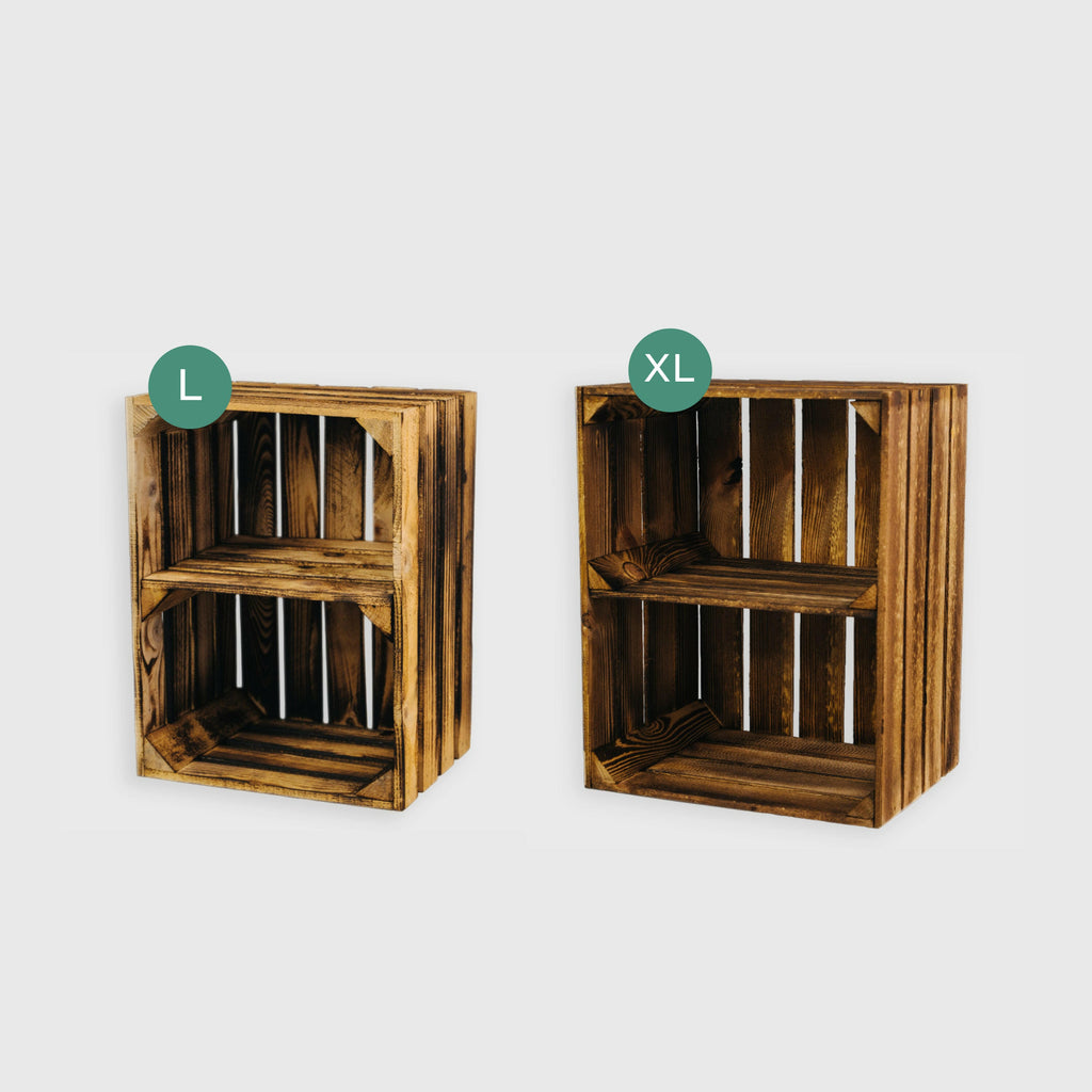 Vintage Weinkiste - Regalboden Quer - Geflammt - Größe Wählbar.