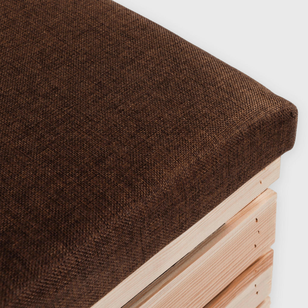 Sitzhocker mit Stauraum - ca. 50x40x30cm, Natur - Hocker aus Holz | Sitzbank & Aufbewahrungshocker mit Deckel - Sitzpouf & Fußhocker.