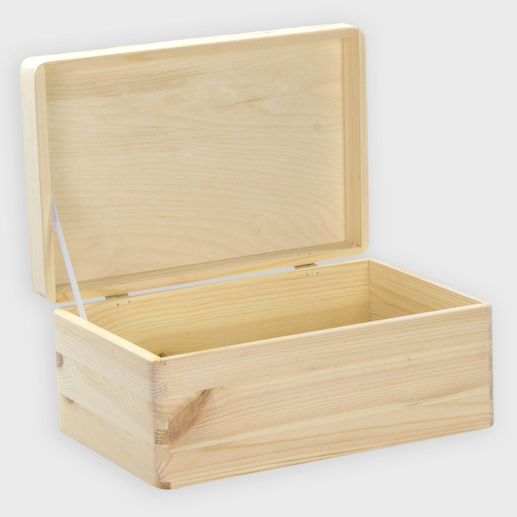 Erinnerungsbox mit Deckel - Holzkiste mit Deckel | Aufbewahrungsbox aus Holz - Kiste & Holzbox groß & klein, S | M | L | XL - Schöne Box, Natur, FSC®️.