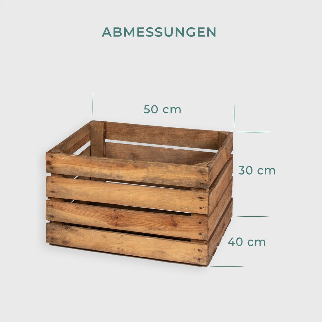 Gebrauchte Weinkiste - Alte Holzkiste Natur - ca. 50 x 40 x 30 cm - Image 3