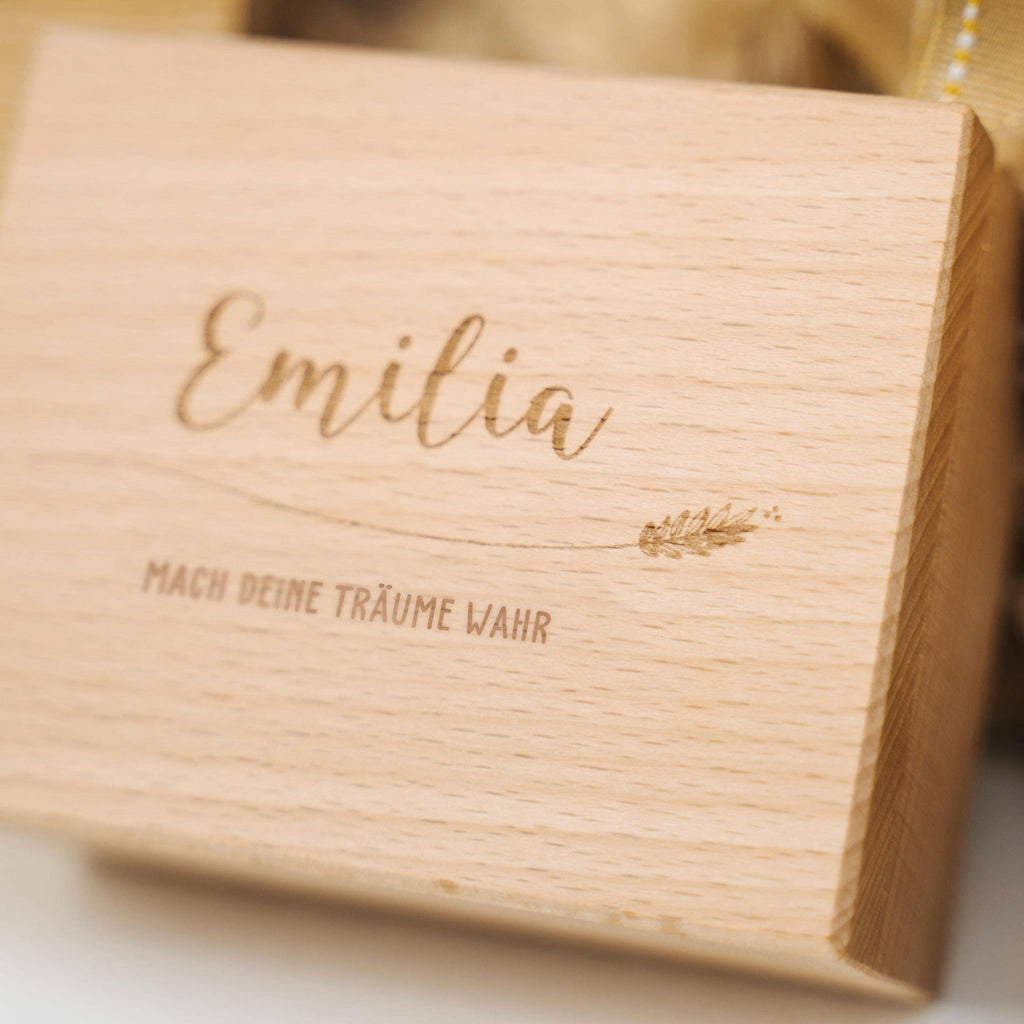 Schmuckkästchen aus Holz - Personalisiert mit Namen & Widmung - Florales Motiv - Image 6