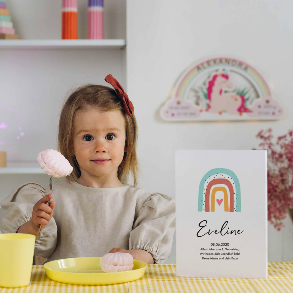 Kinderbesteck personalisiert mit Namen - Besteckset Regenbogen Motiv - Image 2