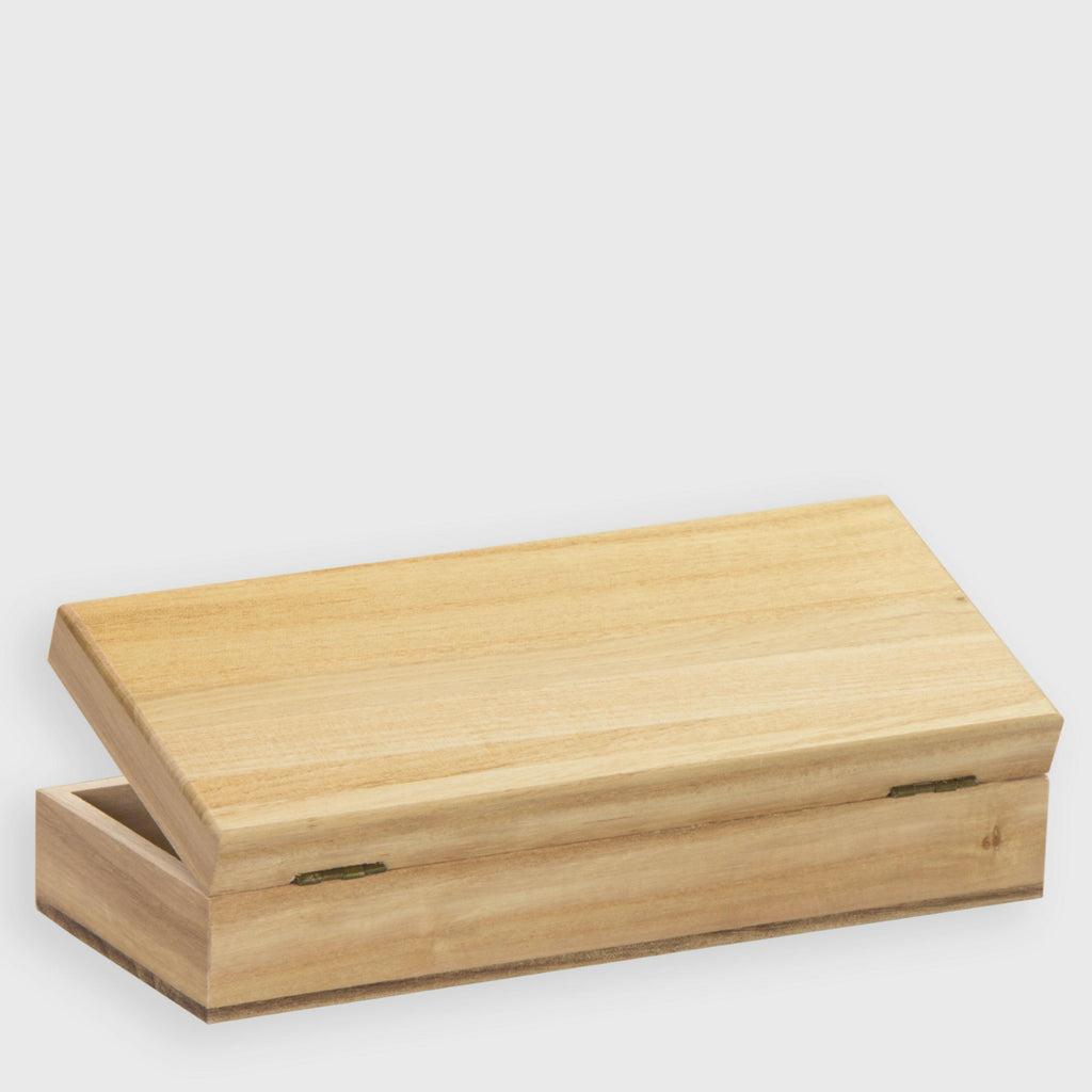 Holzschachtel mit Deckel klein -ca. 24x10x5 cm, Natur | Schmuckkästchen aus Holz - Holzschachtel Schatulle Geschenkbox als Holzkiste für DIY Geschenk.