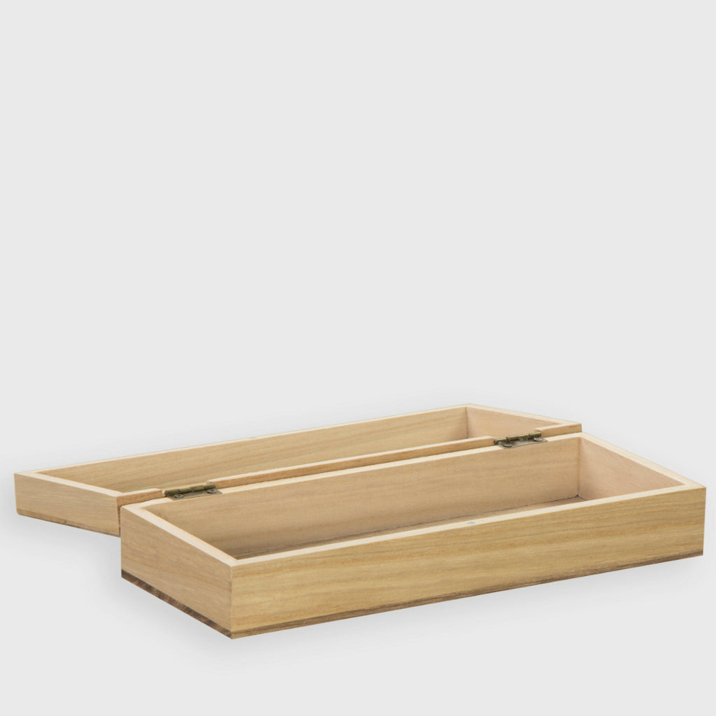 Holzschachtel mit Deckel klein -ca. 24x10x5 cm, Natur | Schmuckkästchen aus Holz - Holzschachtel Schatulle Geschenkbox als Holzkiste für DIY Geschenk.