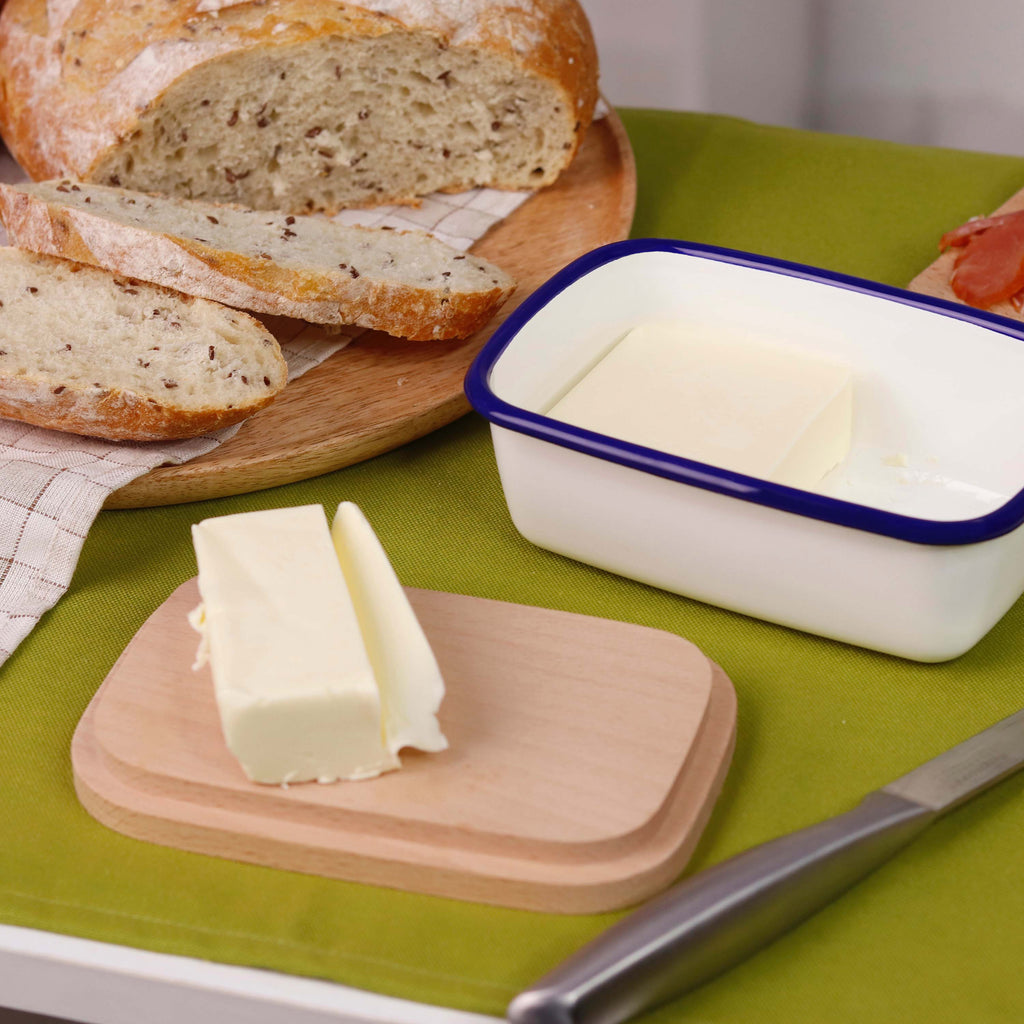 Butterdose mit Holzdeckel - Weiß - Image 8