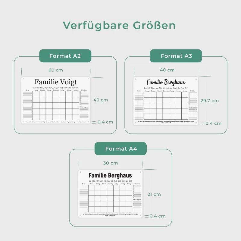 Personalisierter Acrylglas Wandkalender abwischbar - Format A4, A3, A2 - Image 3